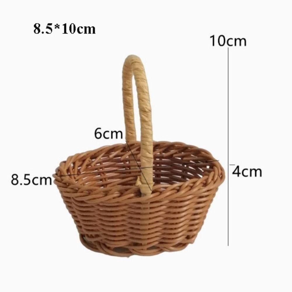 with Handle Imitation Rattan Handhold Household Braid Storage Baskets Living Room Decoration