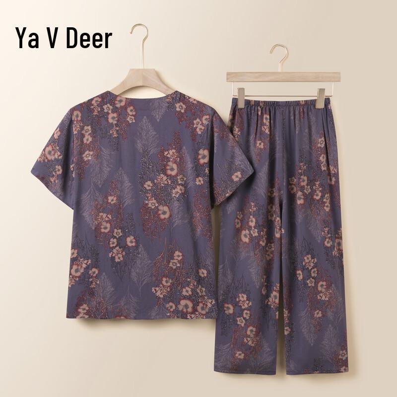 Yalu Women s Summer Short-Sleeve Two-Piece Outfit 3XL