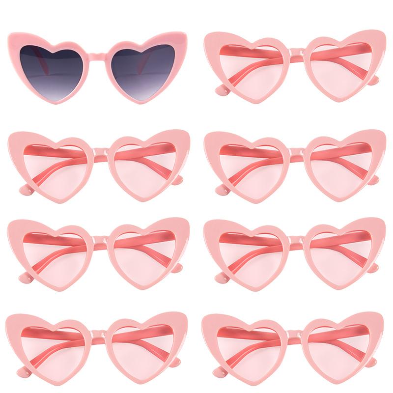 8 Pairs Heart Shaped Sunglasses Candy Color Glasses for Wedding Team Bride Gifts Bachelorette Party Bridal Shower Decor Supplies
