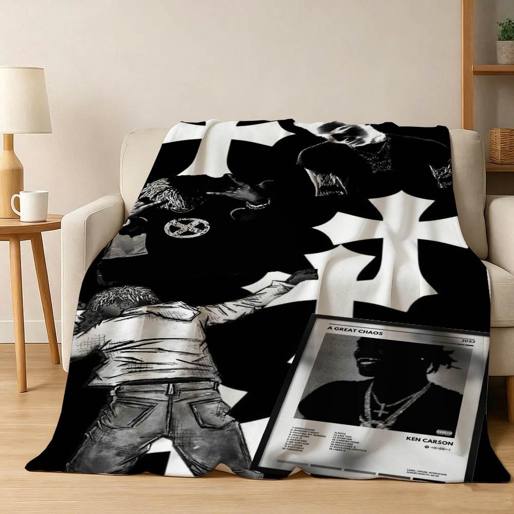3D K-Ken Snger C-Carson Cover Xperiment Flannel Blanket Soft Throw Blanket Art For Home Decor Bedroom Bed Sofa Picnic Fans Gifts