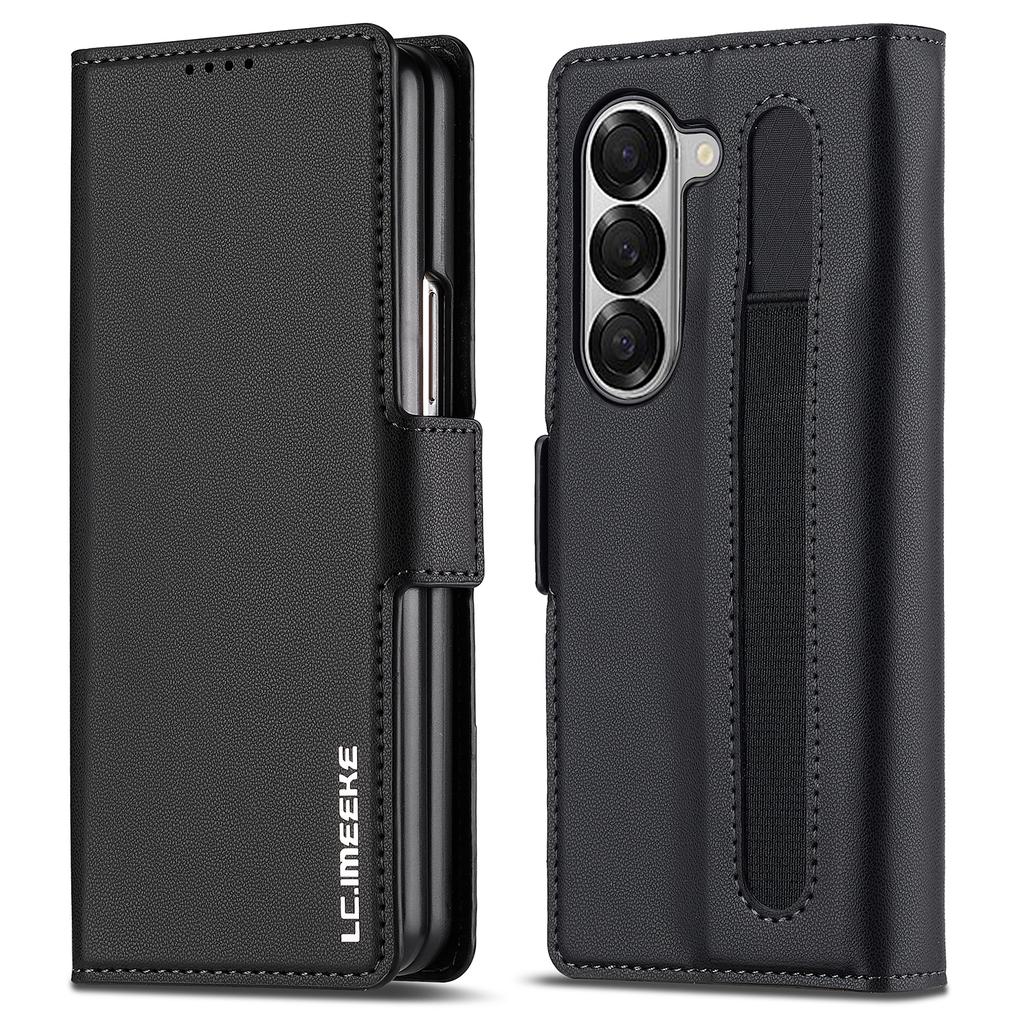 LC.IMEEKE L1 For Samsung Galaxy Z Fold6 5G Stand Case Texture PU Leather Wallet Phone Cover