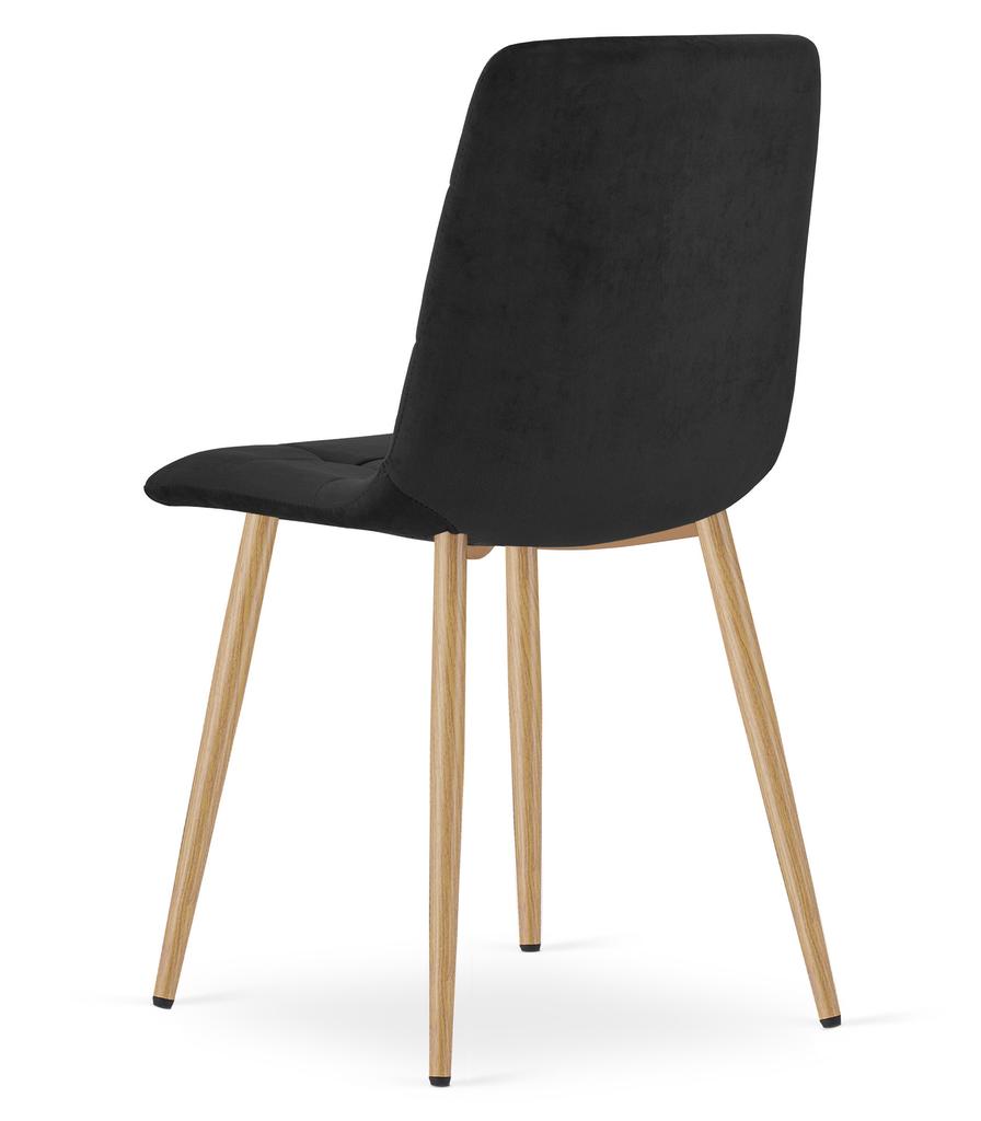 Kara Chair - Black Velvet / Wood Color Legs X 2