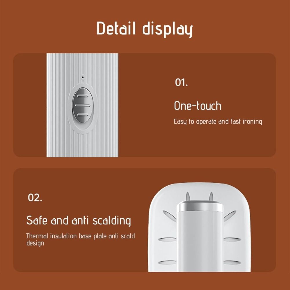 2 In 1 Mini Ironing Machine for Fabric Clothes Foldable Travel Garment Steamer