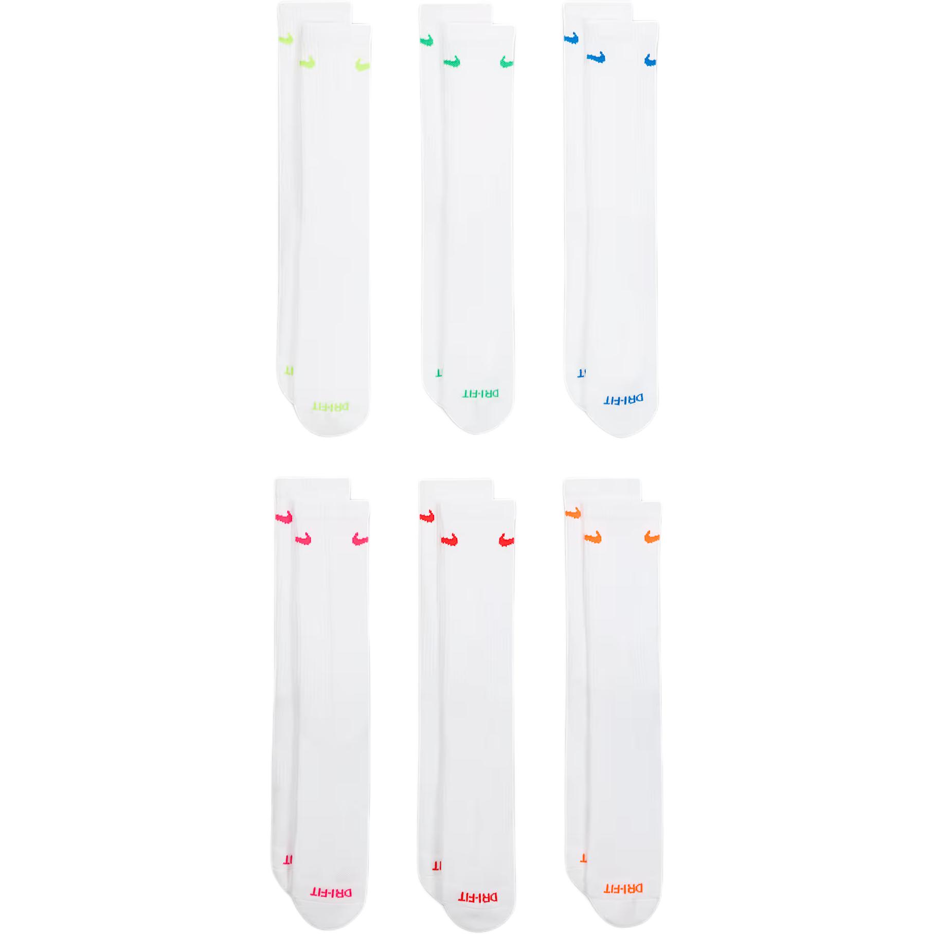 Nike Mid Calf Socks Unisex 6 Pack SX6897-968 M