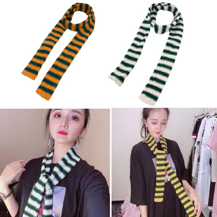 Striped Scarf Long Knitted Scarf Neck Warmer Women Scarf Lightweight Neck Wrap