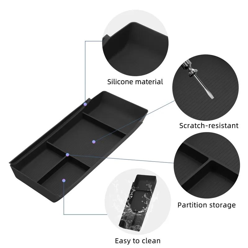 Car Central Lower Layer Tray Silicone Console Storage Box Organizer Accessories Tidying For Geely EX2 2025 2026
