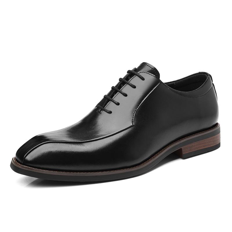 British-style Formal Business Dress Shoes for Men Solid Color Fashion Casual Cow Leather Shoes Male Big Size Brogue Shoes Man