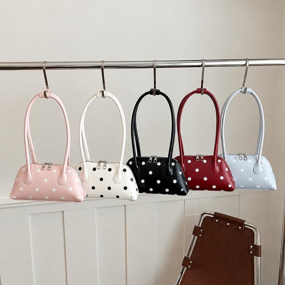 Lightweight Leather Underarm Bag Small Size Commuting Bag Y2K Polka Dot Shoulder Bag Women