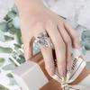 Buyee   Copper Big Ring Finger Elegant Gary Leaf Open Ring For Woman Fashion Unique Design Fine Jewelry Circle