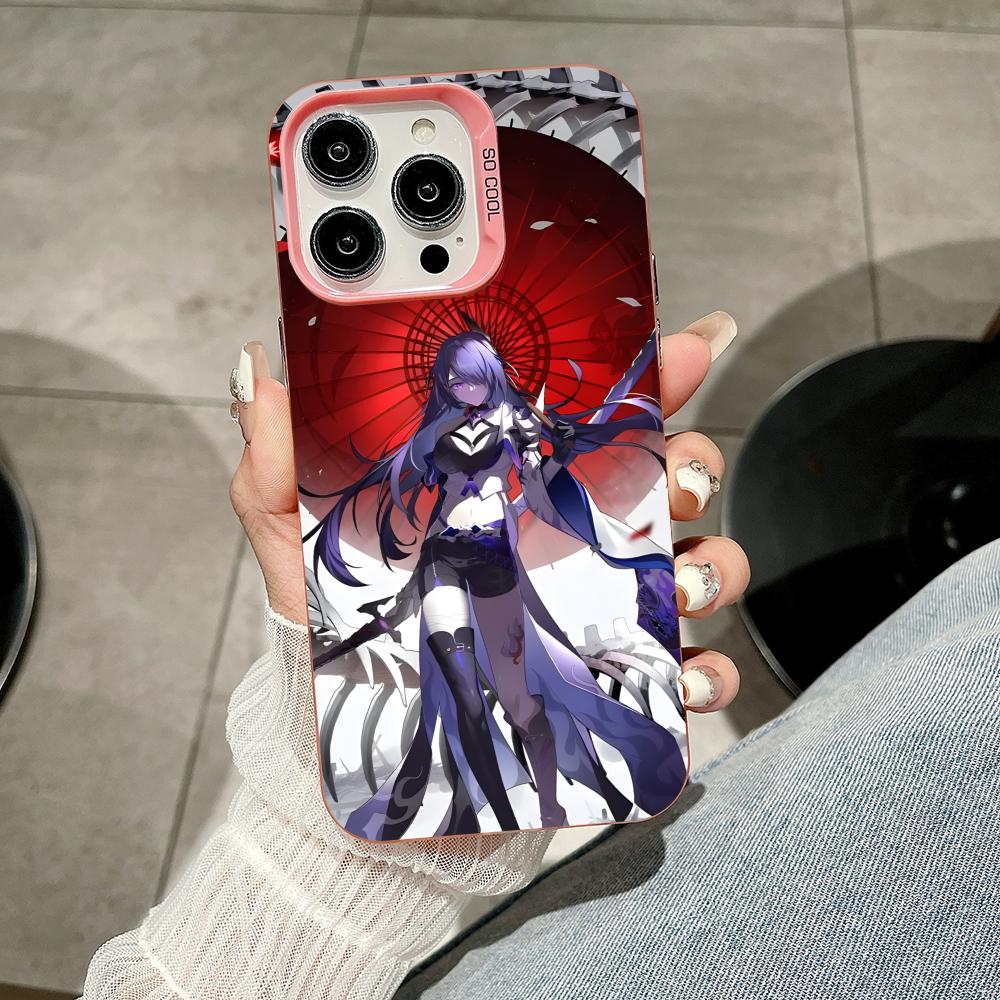 

HSR Acheron Pink Translucent Mobile Phone Case for iPhone 17 16 15 14 13 12 11 X XR XS Air Pro Max Plus Colorful Cover iPhone 14
