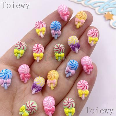 30 Stück Mix Harz Bunt Mini Echte Farbe Lutscher Nail Art Flatback Stein Applikation DIY Weihnachtsanhänger Scrapbook Dekor Handwerk