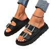 Fibbia per cintura moda strass stile europeo e americano ciabatte fresche con plateau scarpe da donna taglie grandi commercio estero estive da spiaggia