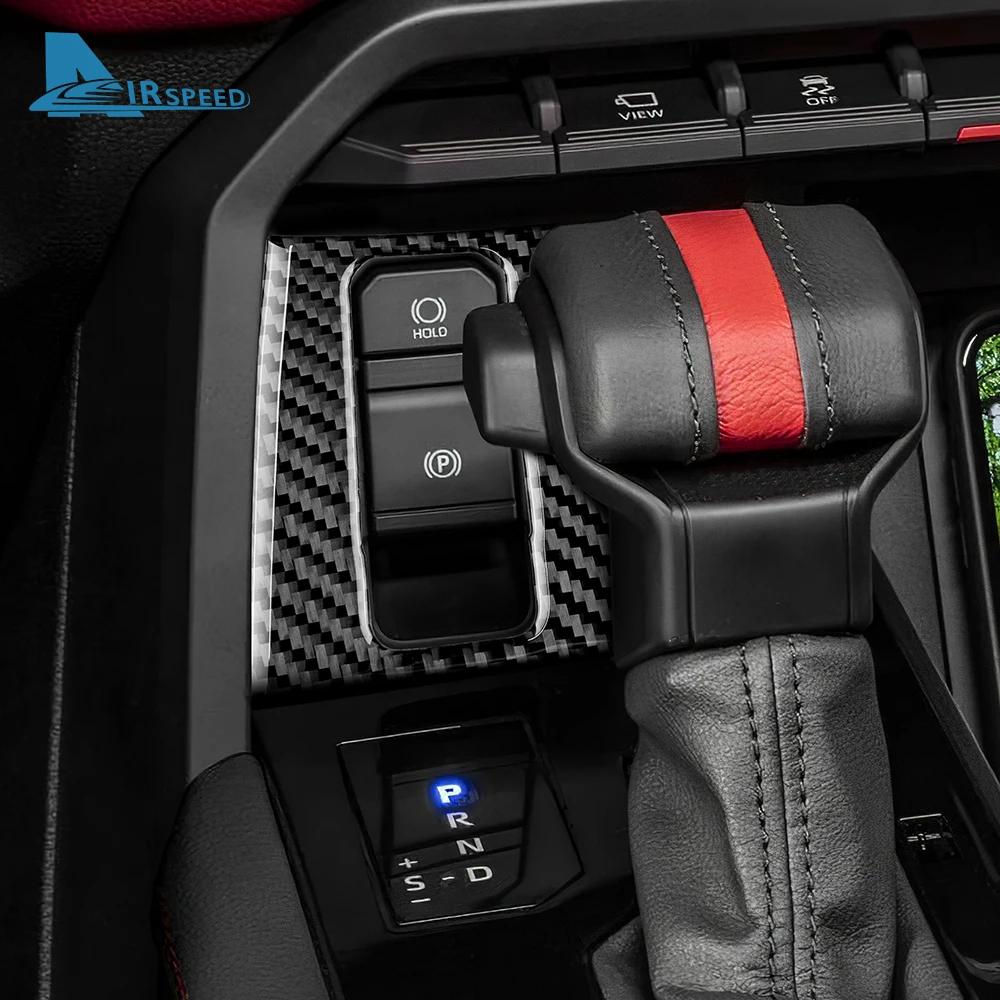 Real Soft Carbon Fiber Sticker For Toyota Tundra 2022 2023 2024 2025 Car Handbrake Switch Interior Trim Decor Accessories LHD