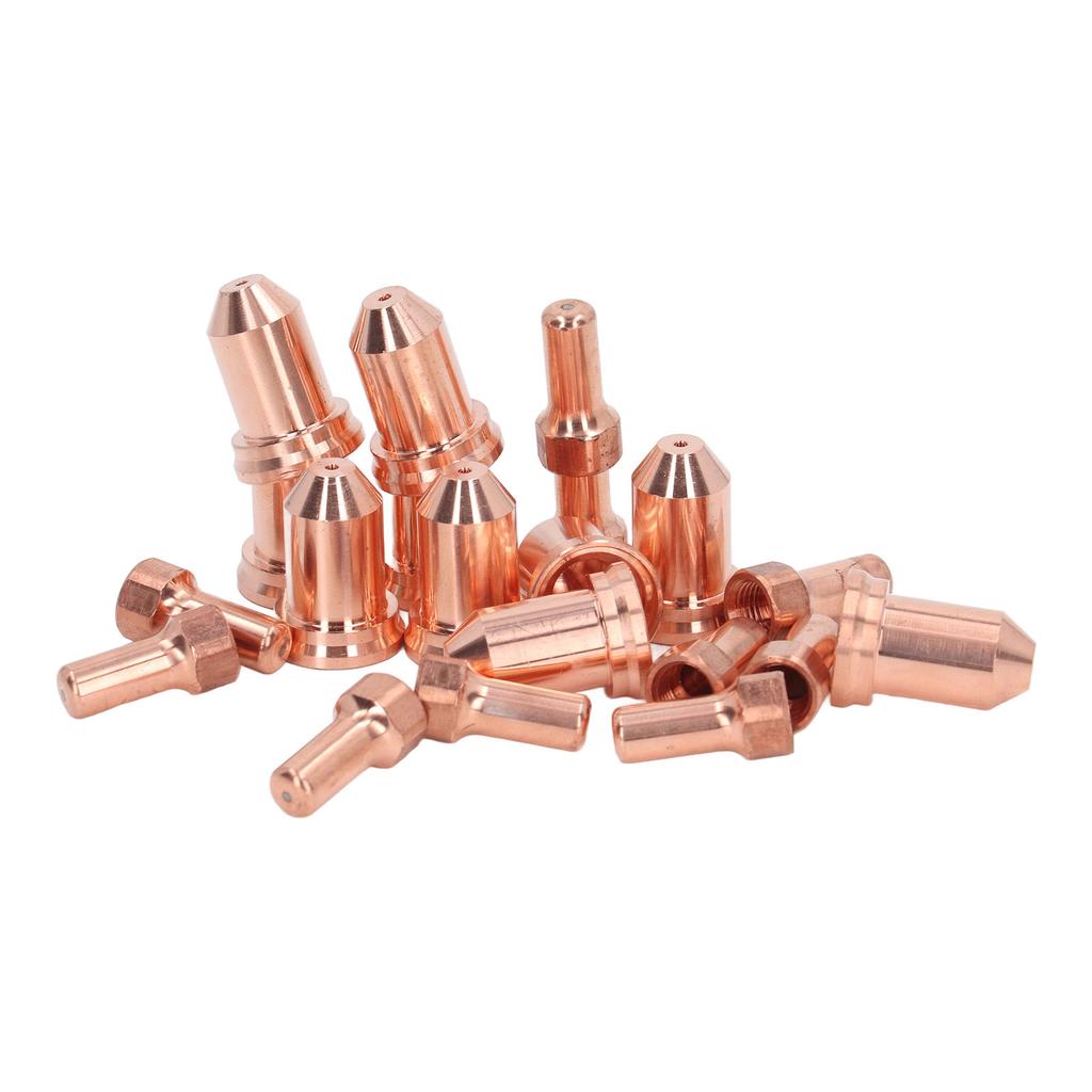 20Pcs Plasma Cutting Torch Nozzles Electrodes Brass Strong High Temperature Resistant Nozzles Electrodes Set for PTM 80