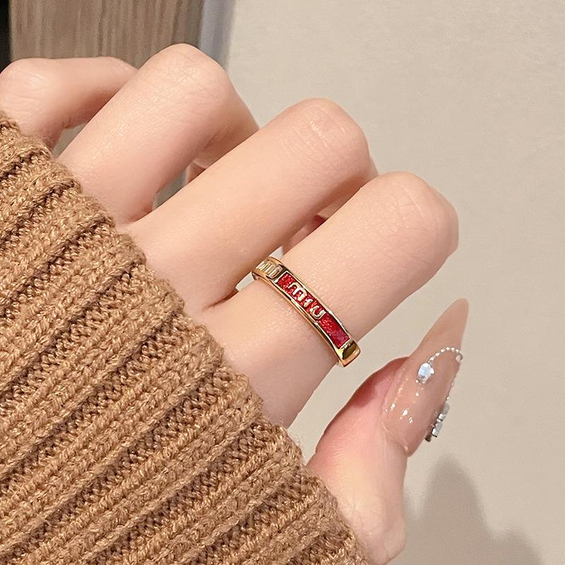 Gold Medieval Oval Black Gallstone Open Ring Stacked With Light Luxury French High-End Ring, Personalized Index Finger Ring