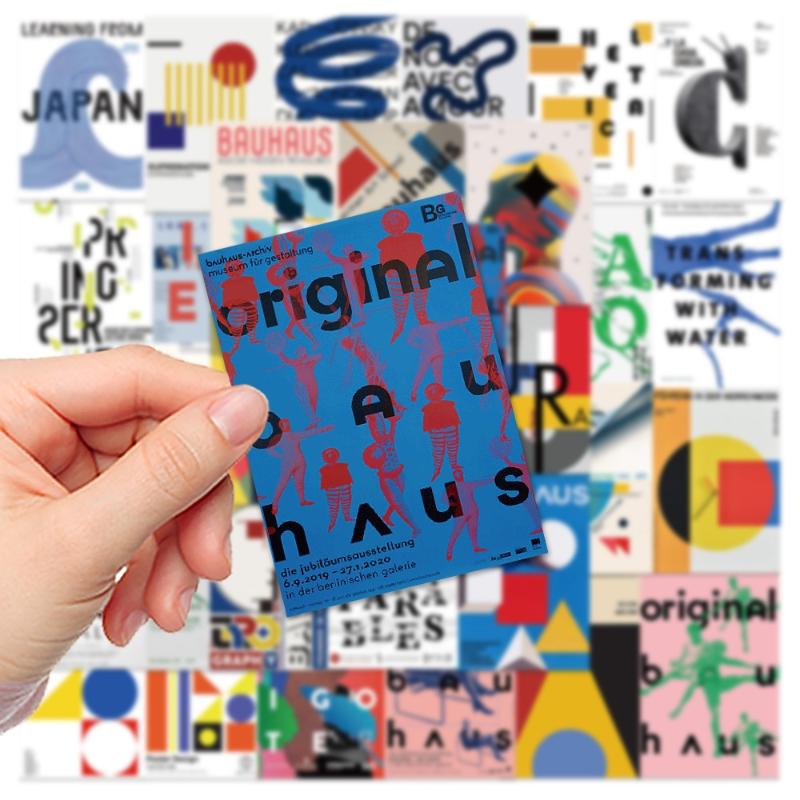 40Pcs/Set Bauhaus Avant-Garde Art Poster Painting Cool Graffiti Abstract Sticker Skateboard Phone Laptop Luggage Decals Stickers