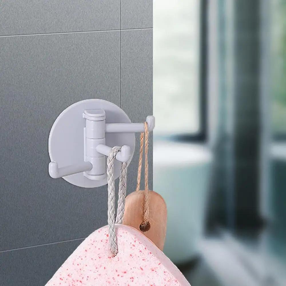 1/4 STÜCKE 3 Nicht Markierende Drehhaken Drehbar Nahtlos Klebend Stark Tragfähig Klebehaken Küchenwandhänger Badezimmerzubehör