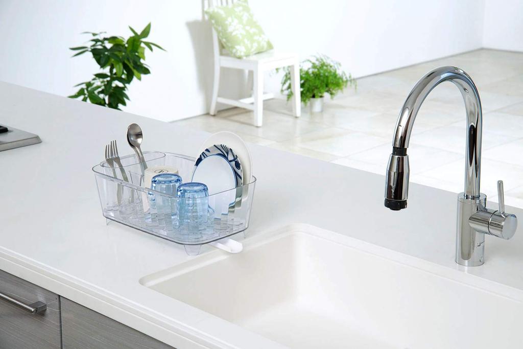 Tombow Draining Tray 2WAY Nozzle Included Made in Japan Width 34 x Depth x Height Clear Sink Sink Shinki Synthetic 34 Model Vertical/Horizontal
