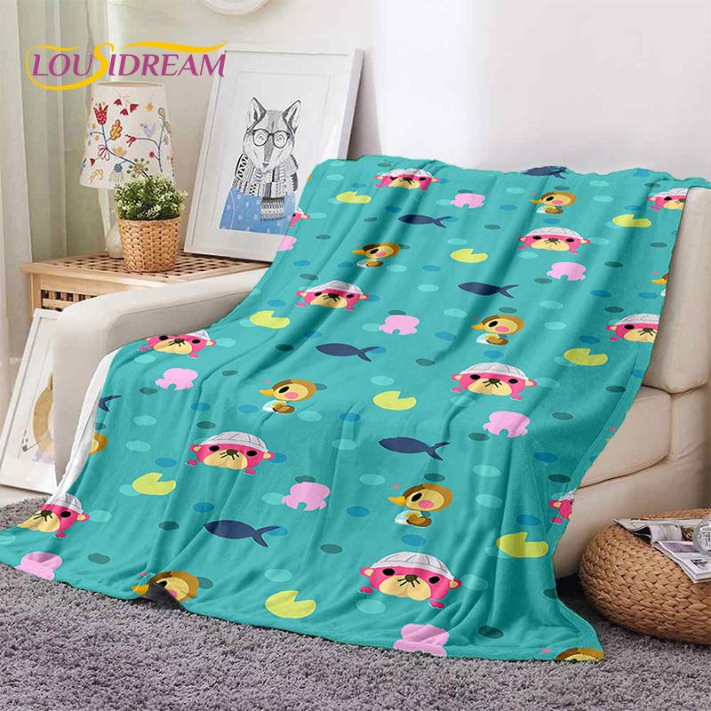 Cute Animal Crossing New Horizons Cartoon Soft Blankets,Throw Blanket Comfortable Blanket for Picnic Beds Sofa Home Bedroom Kids