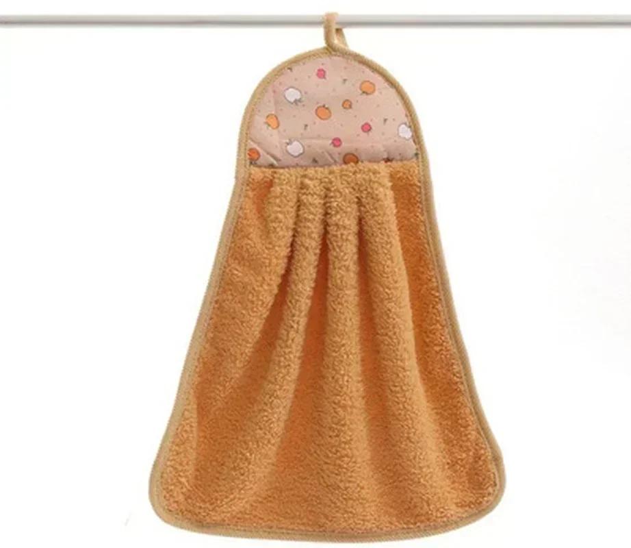 1 Pack Coral Fleece Bathroom Amenities Soft Hand Towels Absorbent Cloth Dish Cloth Hanging Cloth Kitchen Convenient Accessories LS
