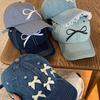 Butterfly Knot Denim Baseball Cap With Sun Protection For Casual Women
