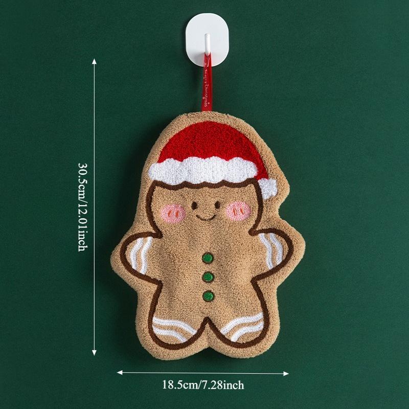 

Festive Christmas Hand Towel - Soft, Absorbent Coral Fleece -For Kitchen & Bathroom Decor, Christmas Bathroom Decor| Wash Cloths