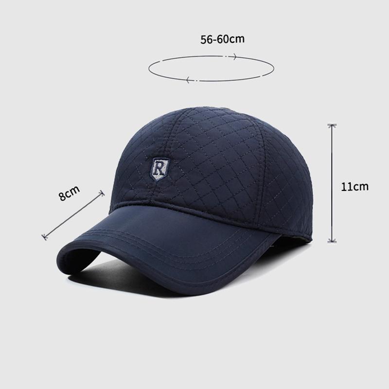 Herren Herbst Winter Warme Baumwolle Diamant Baseballkappe Ohrenschutzkappe für ältere Menschen Outdoor Kälteschutzkappe