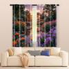 2 Pcs, Filtering Curtains (excluding Rods, Non-movable, Without Batteries) Sunset Flower Sea for Use In Bedrooms and Living