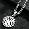 New Basketball Scripture Pendant Necklace Men's Sports Style Fashion Accessories Women