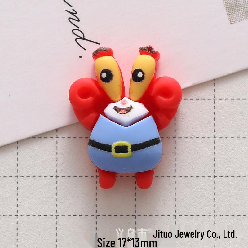 Popular Cute SpongeBob & Patrick Resin Accessories: Cream Glue DIY Phone Case, Hair Clip, Keychain