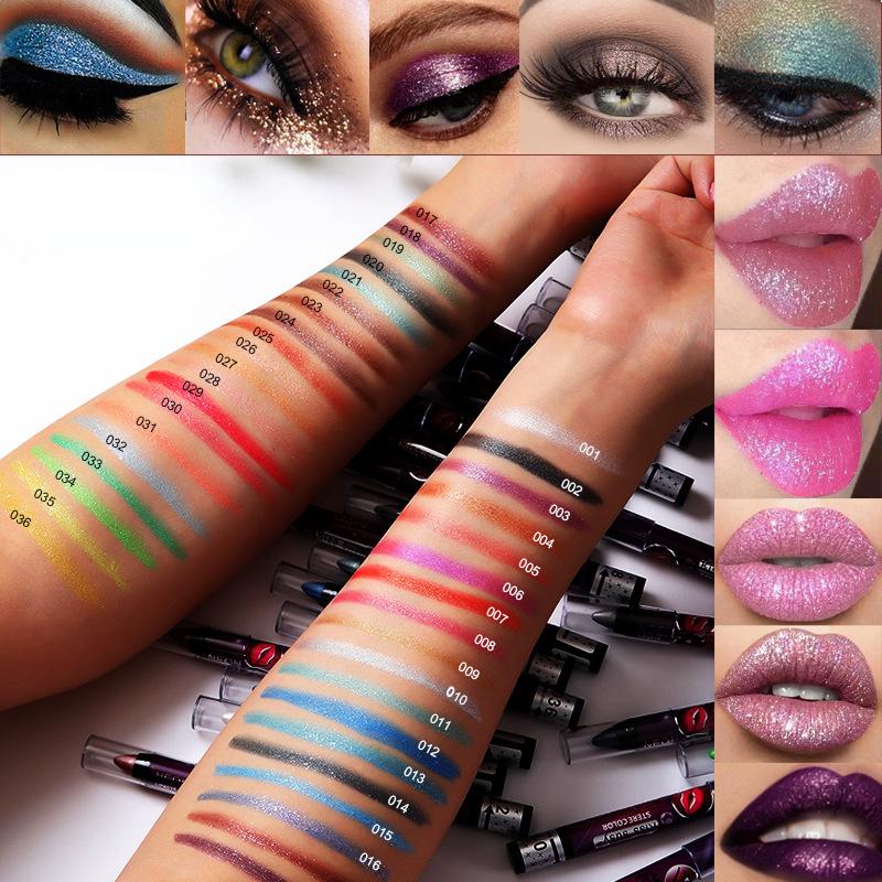 36 Colors Long -Lasting Eyeshadow Pencil Waterproof Pigment Blue Brown Black Eyeliner Pen Women Fashion Color Eye Makeup Cosmetic