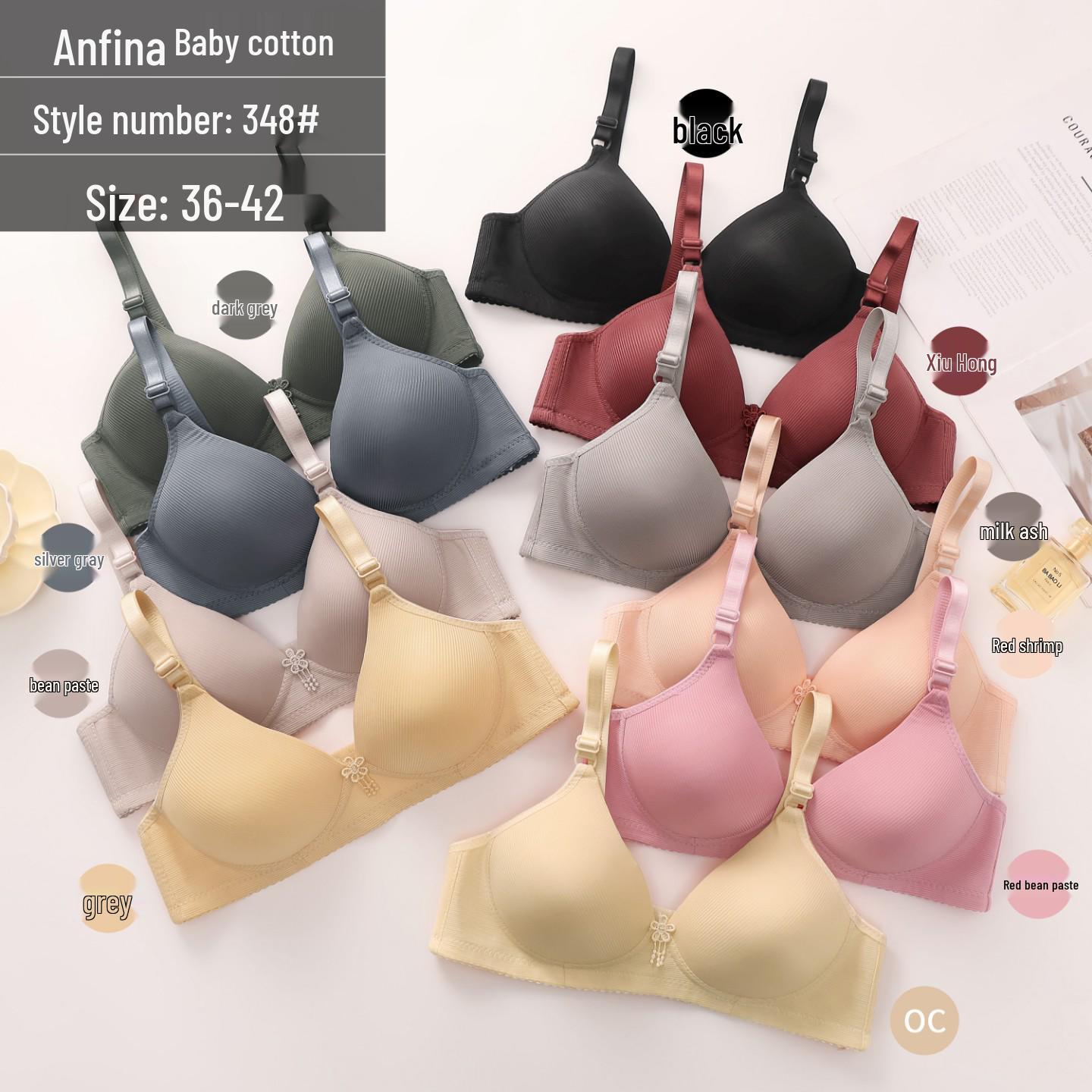 

Cross-Border Hot-Selling Plus Size Wireless Gather Bra with Three-Row Buckle for Middle-Aged & Elderly Women 42/95B