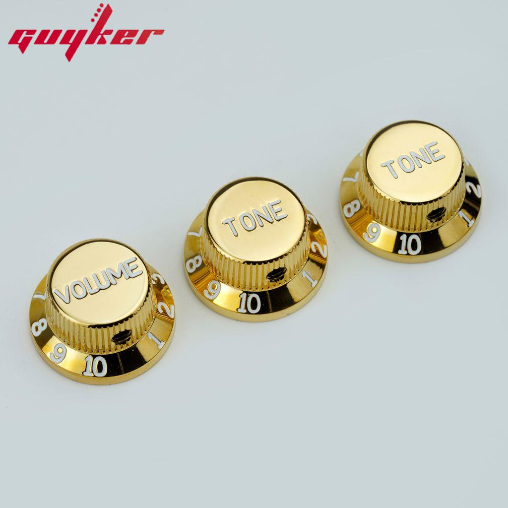 Guyker 3 stuks CNC Aluminiumlegering Materiaal Elektrische Gitaar 1V2T Volume Knop Elektrische Bas Potentiometer Knop