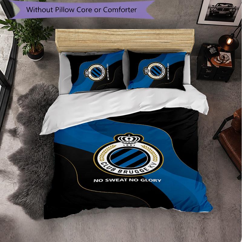 Biancheria da letto a tema Club Brugge FC Set 3 Pezzi Copripiumino Biancheria da letto Decorativa Per Camera Adolescenti Decorazione Casa