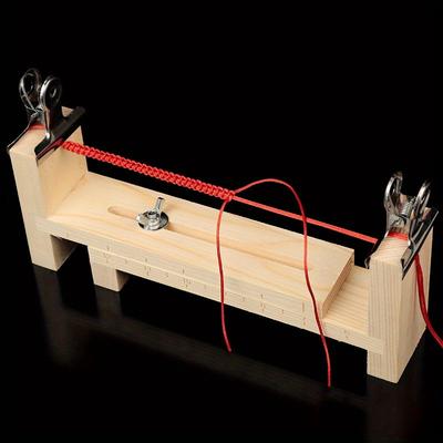 1 marco de tejido, máquina de tejer cuerda roja, cuerda trenzada, marco de tejido de cuerda manual envuelto con material de bricolaje, almohadilla de fijación de pulsera trenzada, herramientas de tablero