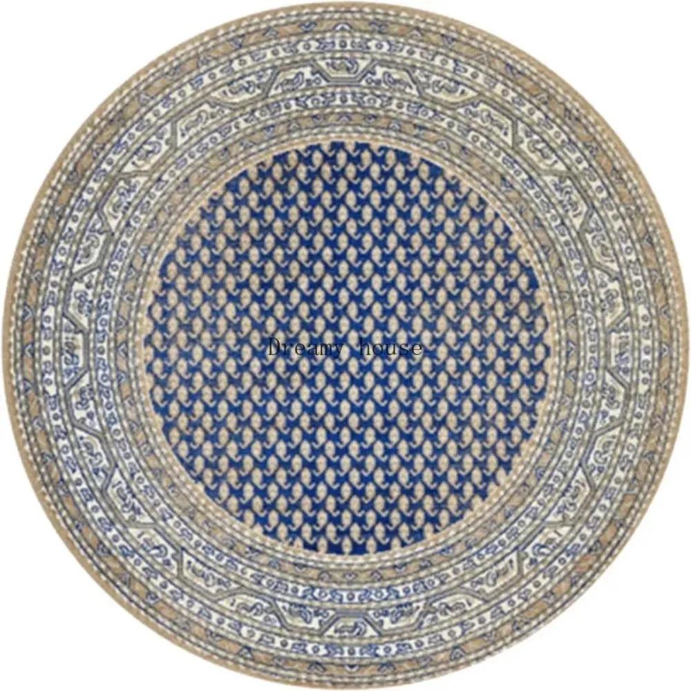 Retro Round Living Room Carpet American Hanging Chair Rugs Bohemia Bedroom Bedside Rug Home Luxury Decoration Sofa Non-slip Mat