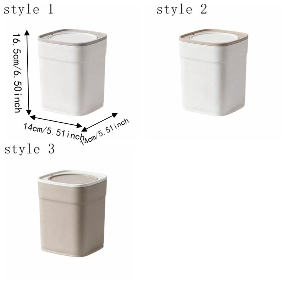 Plastic Desktop Trash Can Sealed Waste Paper Basket Durable Mini Waste Bin Bedroom