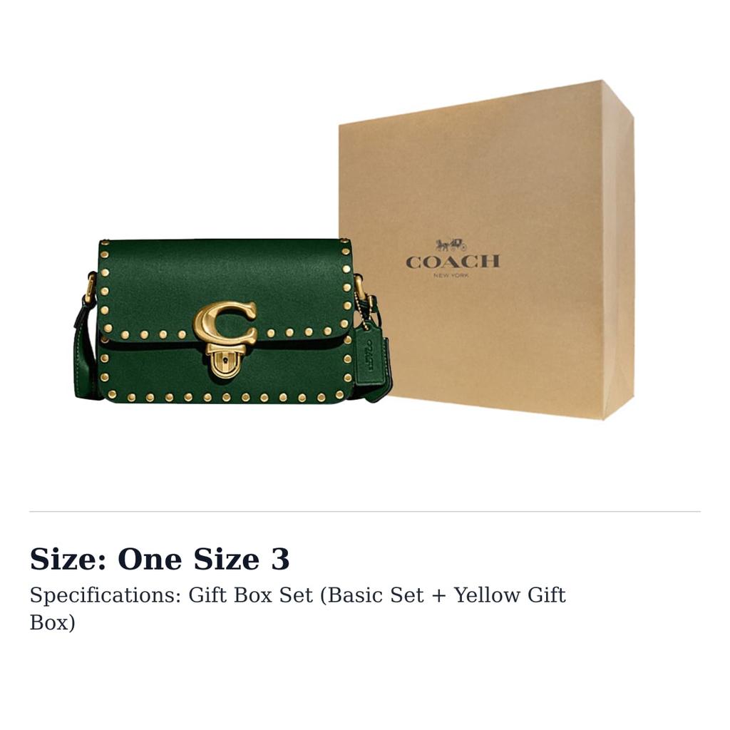 COACH Studio Cow Leather Crossbody Bag, Shoulder Bag Small Women's Green CC384-B4CZS