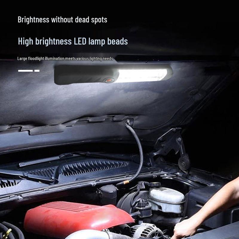 Dual Magnetic LED Work Light: Portable, Multifunctional, Rechargeable for Car Maintenance