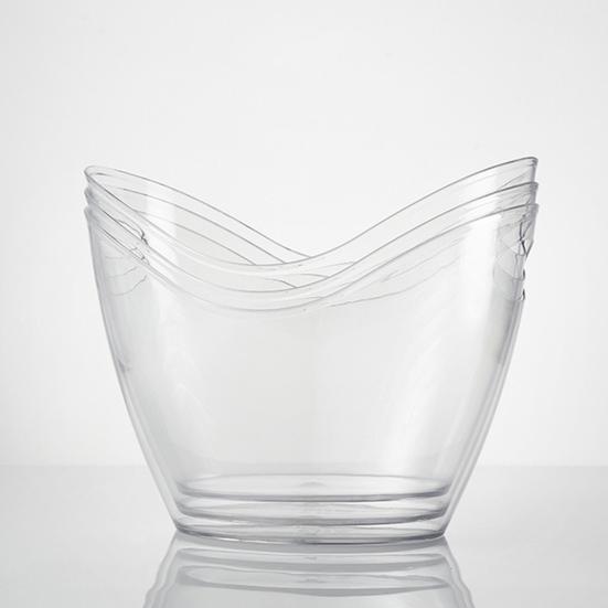 Ice Bucket for Beer Transparent Plastic Wine Cooler with Handle 4L/8L Capacity Heavy Duty Champagne Tub for Part