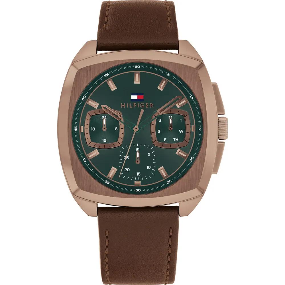 Tommy Hilfiger Apollo Brown Leather Strap Men s Quartz Watch 1710557 синий