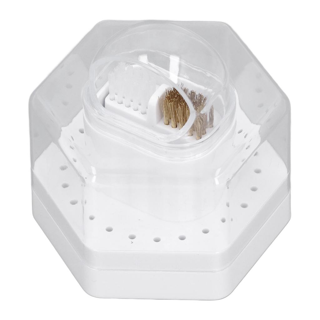 24 Holes 2 in 1 Drill Bits Stand Display Storage Box Nail Drill Bits Cleaning Brush Case Multifunctional Nail Drill Bits Case for Manicure