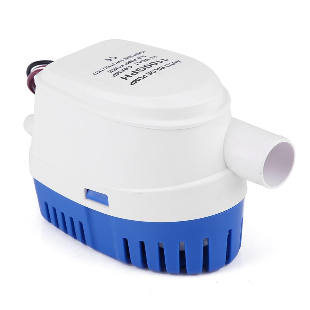 1100GPH Boat 12V Marine Automatic Submersible Bie , Compact & Efficient, Rustproof PVC & Copper Material