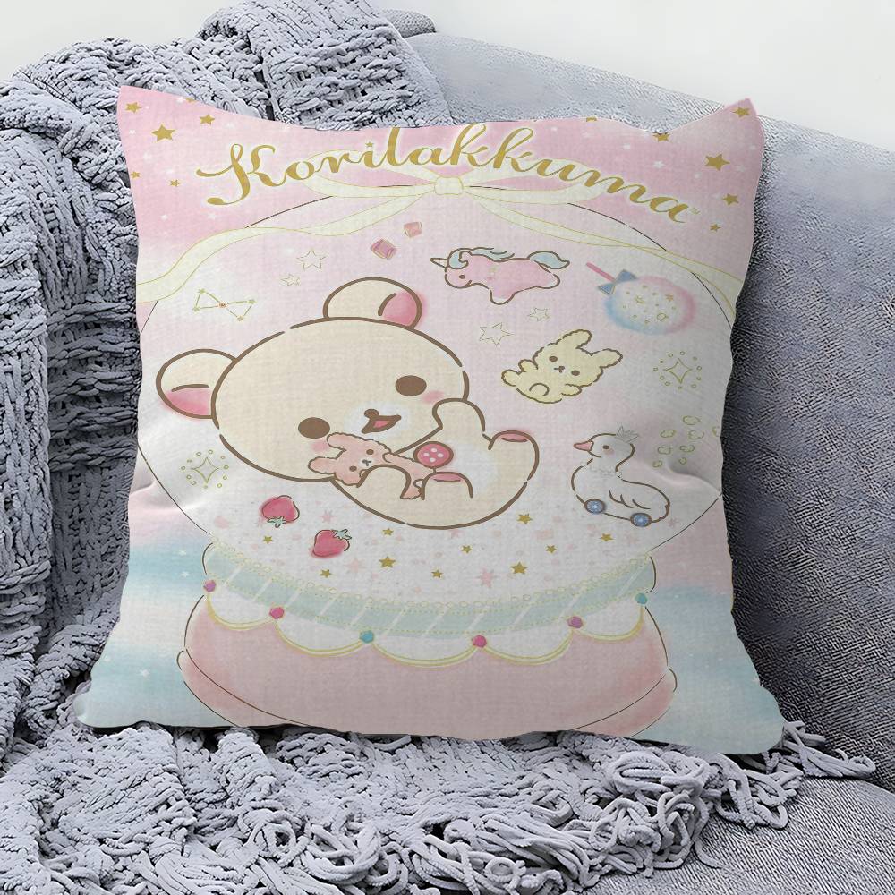 Anime Cute Cartoon RRilakkuma Cushion Cover Car Throw Pillow Case For Sofa Car Christmas Gift xcm xcm