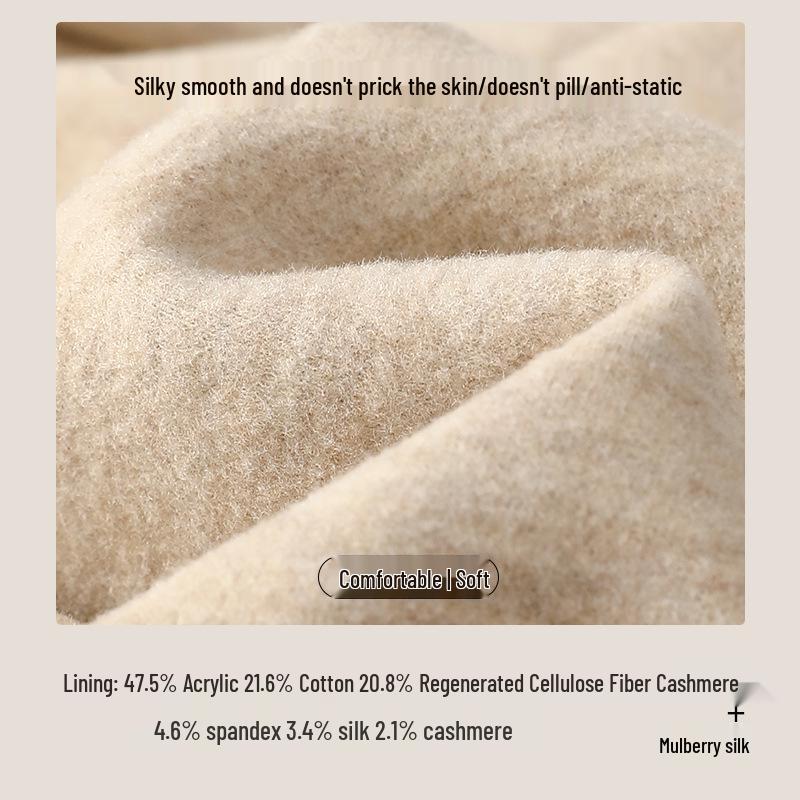 Men's Thick Fleece-Lined Cashmere Silk Base Layer Set for Winter