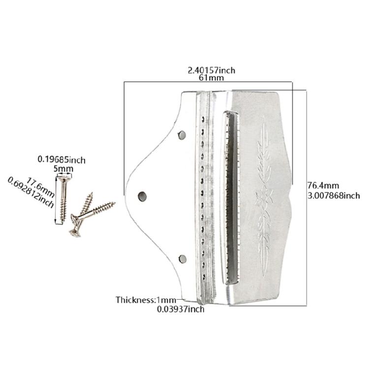 14 Strings Metal Mandolin Tailpiece with Mounting Screws Replacement Parts
