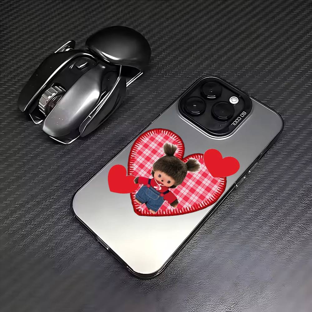 Lovely D-Doll M-Monchhichis   Phone Case For iPhone17,16,15,14,13,12,11 Plus,Pro Max Colored Silver Plated Inside Cover