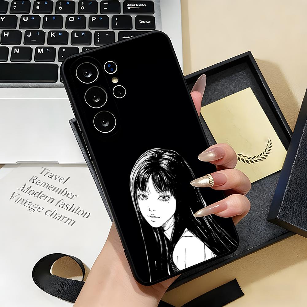 

I-Ito J-Junji T-Tomie Phone Case For Samsung S26 S25 S24 FE S23 S22 S21 Plus S20 Ultra Note20Ultra Black Soft Shell Galaxy S25 FE