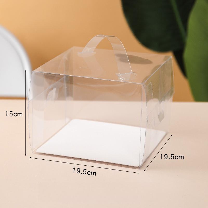 Transparent Portable Dessert Box Cake Paper Cup and Puff Pastry Thousand Layer Packaging Box Mini Baking Packaging Box Multifunctional Display Packag