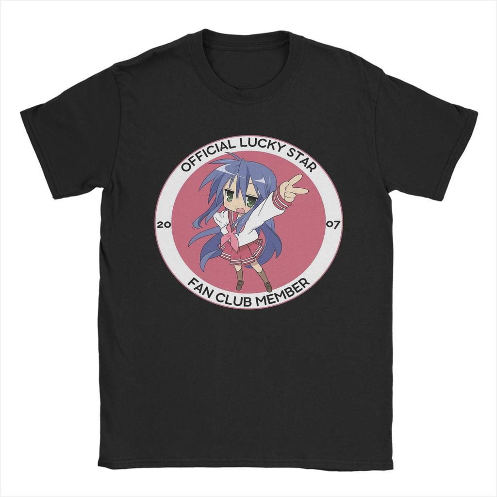Vintage Konata Izumi Lucky Star Design TShirts for Unisex Women Round Collar Cotton T Shirt Short Sleeve Tee Shirt Party Clothes